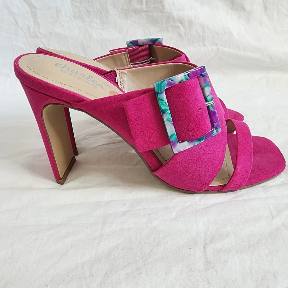 Charles by Charles David Gleam Slide‎ Sandal Size 7.5 Magenta